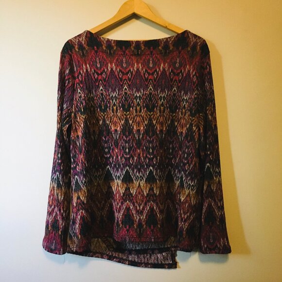 Canadian Clientele Retro Psychedelic Knit Wrap Over Top - Picture 2 of 15